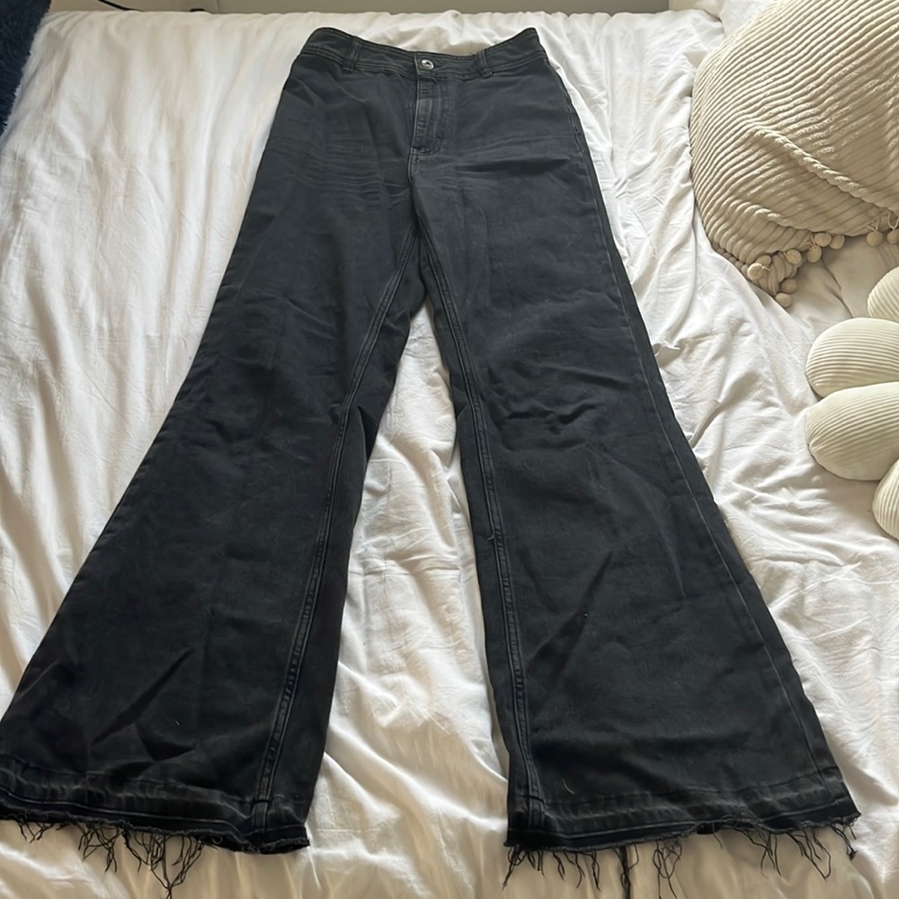 we the free black high waist kick flare jeans